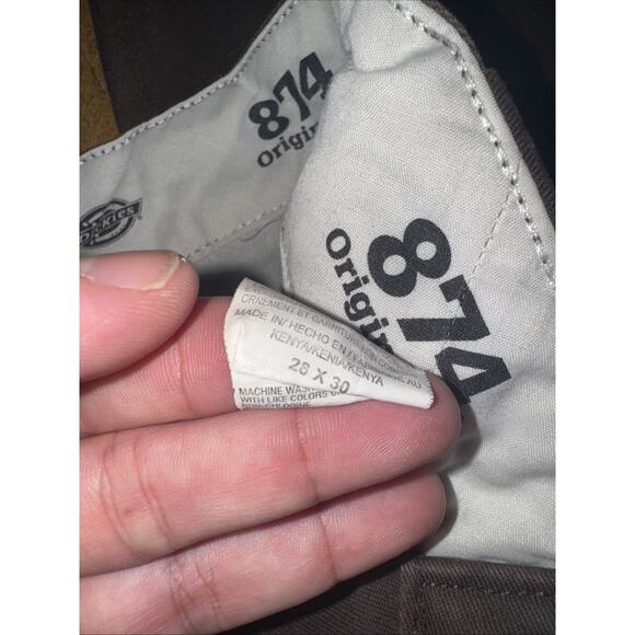 Dickies 874 Original Fit Work Pants Brown 26x29 Double Knee Skater Workwear Y2K - Picture 5 of 5